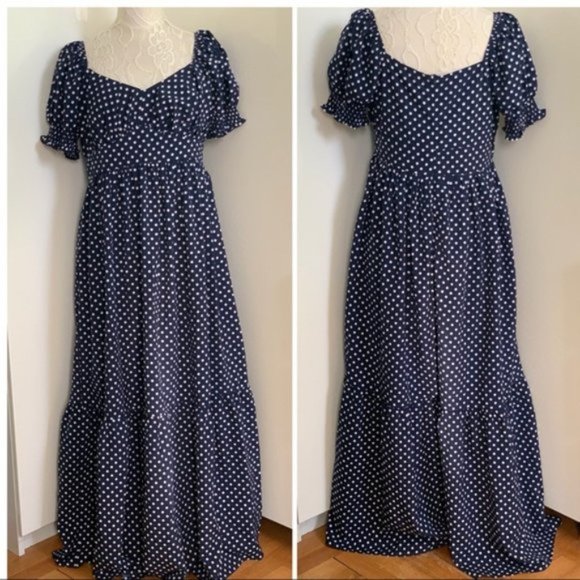 Wild Honey Maxi Maternity Dress in Polka Dot sz M - Picture 3 of 11